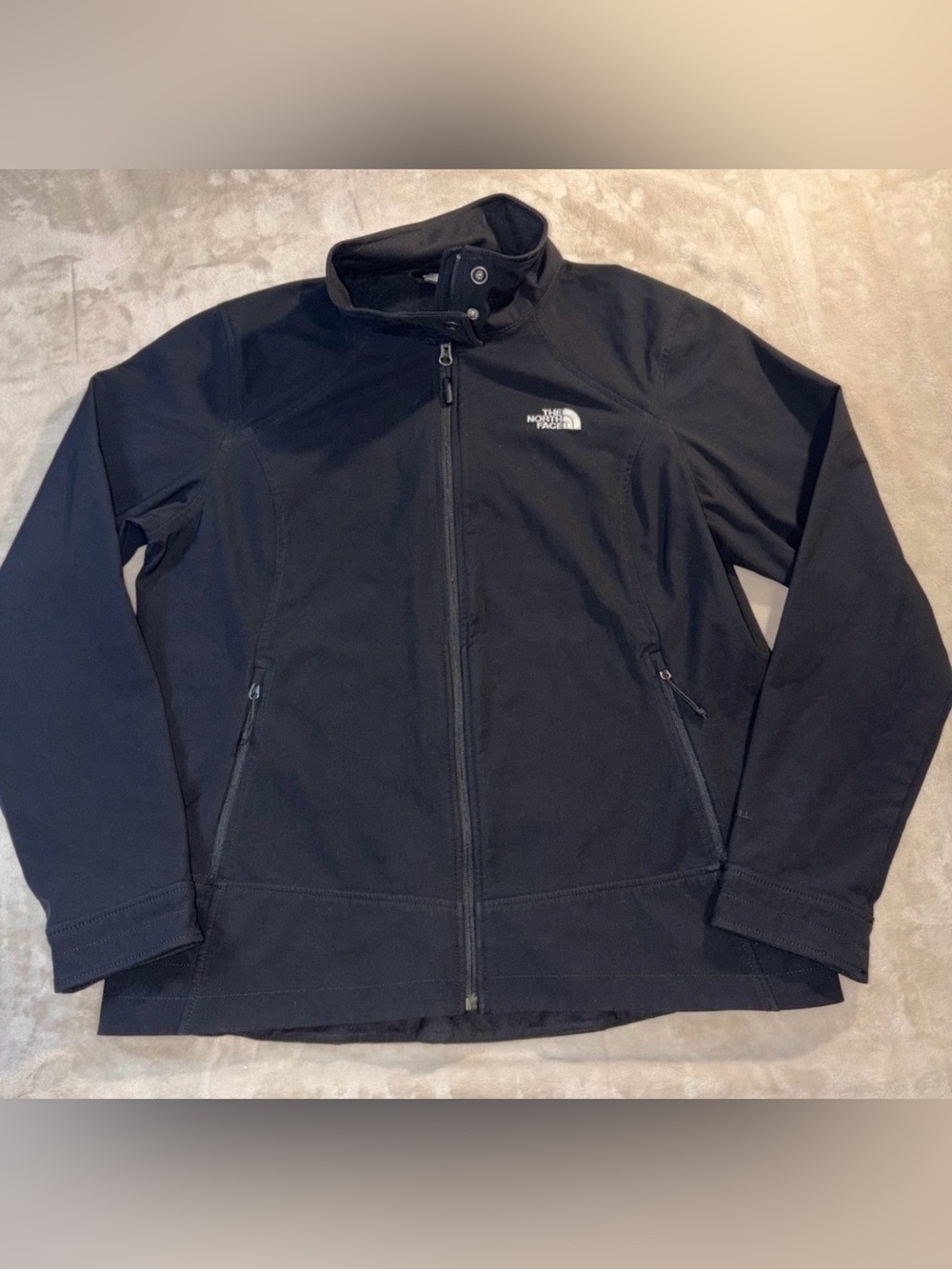 The North Face WindWall Softshell Jacket Womens XL Black Full Zip Fleece Lined